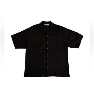 Tommy Bahama Silk Black Casual Button Down Shirt